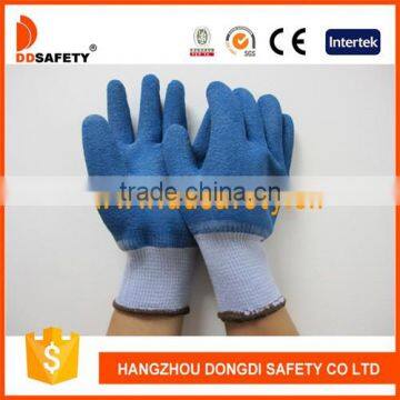 DDSAFETY Knitted Gloves Blue Latex Coated Safety Working Gloves