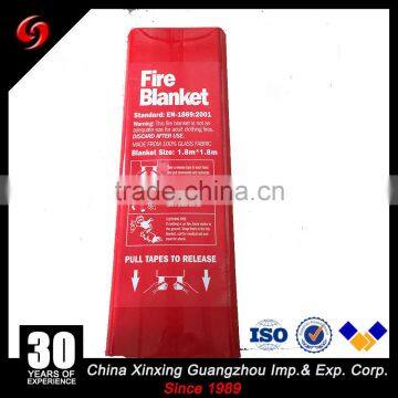 Fire Resistant fiberglass material kitchen and hotel usage buy fire blanket with PVC box carrier for safety security function