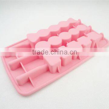 Funny Sugar-coated Berry Shaped 3 Cavity Silicone Ice Tray Mold With Sticks photo-4