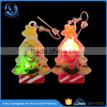 LED Christmas tree pierced flashing earrings