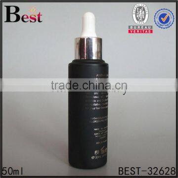 50ml Essential Oil Perfume Empty Black Frosted Glass Dropper Bottle Screen Printing Hot Stamping Cosmetic Packaging Wholesale photo-5