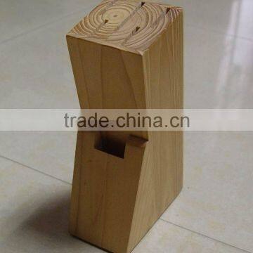 Regular 5- Slots Cheap Solid Pine wood Knife block, Stand, holder