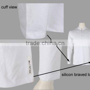 Free Sample Long Sleeves 100% Cotton Screen Printing Plain White Tee Shirt photo-3