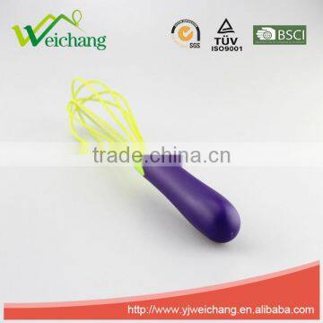 WCJ496 New Design Eggplant Handle Egg Whisk Silicone Wire Whisk, Egg Frother, Milk & Egg Beater Blender 10" Hot Sales photo-3