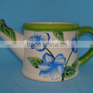 Fine Teapot Shape Glazed Ceramic Flower Pot