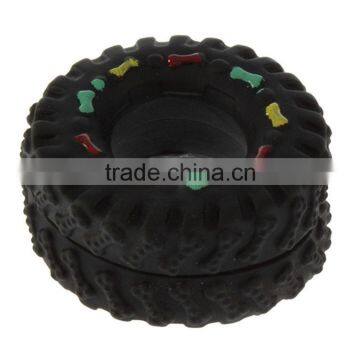 Free Shipping Animal Sounds Tire Shape Pet Dog Toy Puppy Cat Chews Squeaky Rubber Toys Squeaking 8*4cm Tire Pet Toys photo-4