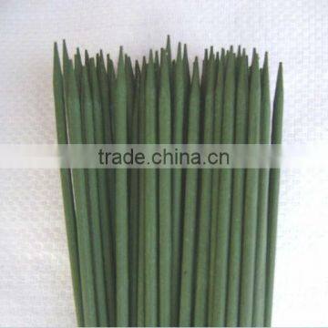 Light Green Dark Brown Lacquer Bamboo Flowers Stick