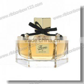 Luxury brand fragrance bottle decorative black bows with gold beads