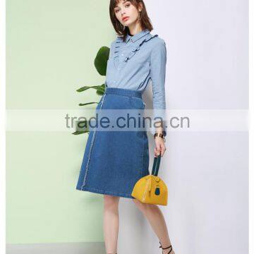 Summer High Waist Half Skirt Female Cowboy Printed Fashion Casual Women Skirt photo-5