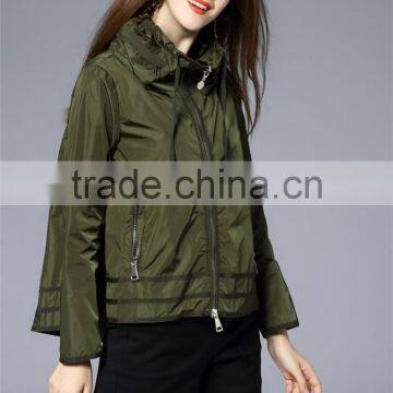 New Style Custom Army Green and Navy Nylon Hoodie Jacket Cheap Price photo-2
