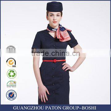 Custom Black Colours Slim Fit Stewardess Dress