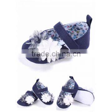 Baby Pre-Walker Flower Appliqued Dress Solid White Mary Jane Infant Shoes Colourful photo-3
