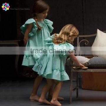 Boutique 100% Cotton Special Occasion Girls Baby Clothes Girls Ruffle Birthday Party Dresses