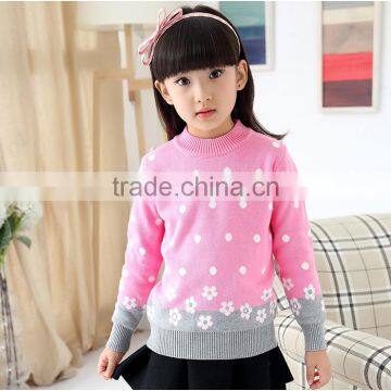2016 Fashion Low Price Flower Low MOQ Knitted Sweater Design Girl Winter Clothing photo-5