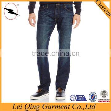 Fashion Solid Color Washed Blue Jeans Denim of Young Mens