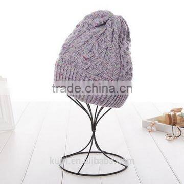 TOP Selling Solid Color Wool Gorro Fashion Winter Warm Women Knitted Beanie Female Thicken Casual Knitted Hat photo-5