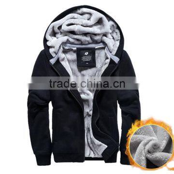 Wholesale Custom Zipper Thick Heavy Winter Fleece Hoodies For Men