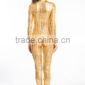 2015 Walson Lady Sexy Yellow Thick Lingerie Latex Rubber Pvc Costume 2 Way Zip photo-4