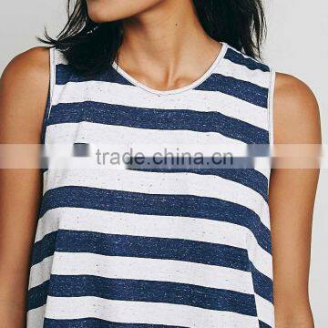 Casual Seaside Style Striped Swingy Sleeveless BEACH TUNIC DRESS 2015 Summer photo-2