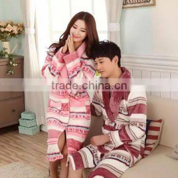 2015 Wholesale Flannel Couple Robe