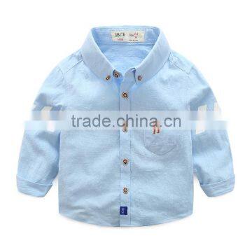 British Style Kids Cotton t Shirt Long Sleeve Boys Buttons Shirts photo-6