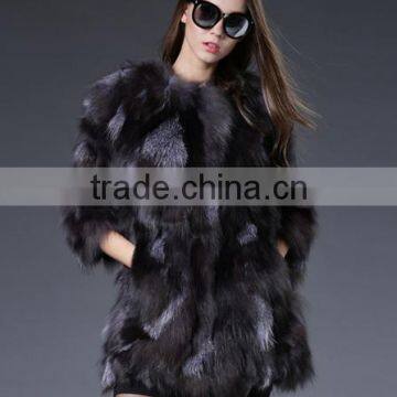 Fashion fur quick sell through the mysterious fox long paragraph seven sleeves fox fur fur coat factory custom price