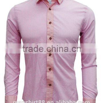 Latest Shirt Designs Pink Linen&cotton High Fashion Casual Shirts for Men photo-2