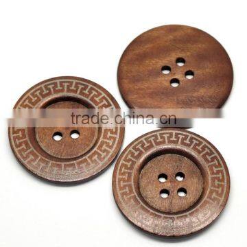 Coffee 4 Holes Big Wood Sewing Buttons for Outerwear Sweater Overcoat Clothing photo-2