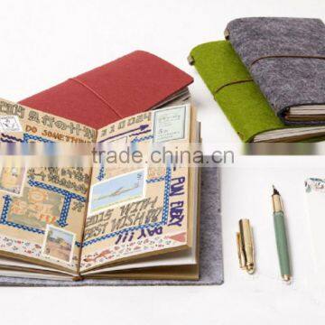 Novel Logo Custom Shorthand Spiral Binding Journal Diary Notebook and Felt Cover With Elastic Band photo-2