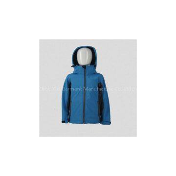 Customizable Child Winter Windbreaker Softshell Jacket With Hood