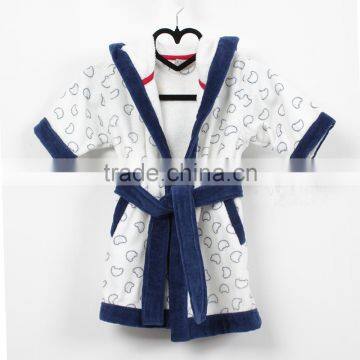 High quality cotton towel fabric bath gown for baby