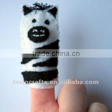 zebra felt finger puppet