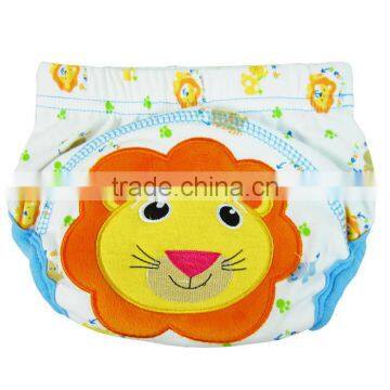 yellow lion design 3 yayers waterproof baby cloth nappy diaper