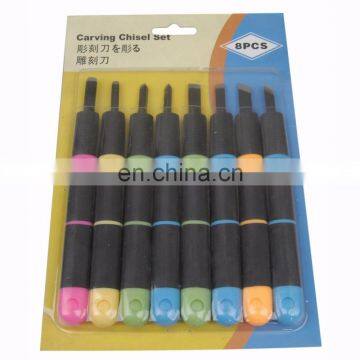 8pcs Assorted Plastic Handle Lino Sculpting Knives Set