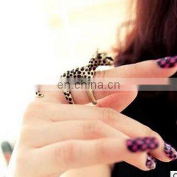 godbead Brand Jewelry Design Rose Gold Plated with Crystals Green Eye Leopard Finger Ring Top quality ring wholesales