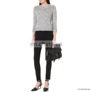 Pullover Crew Neck Three Quarter Sleeve Tops