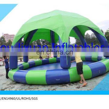 sealed inflatable pool dome with tent cover