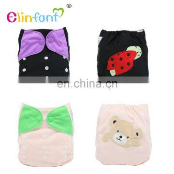 Hot sale embroidered print cloth diaper reusable suede cloth inner pocket diaper nappy