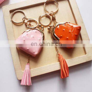 Color PU Creative Leather Small Wallet Keychain Bags Ornaments Tasseldecoration photo-5