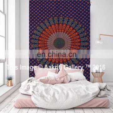 Dark Blue Color Ethnic Tapestry Mandala Mor Home Decor Throw Wall Hanging tapestry