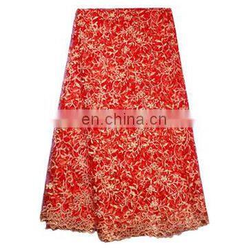 2015 Red Latest style african dry lace fabric for party