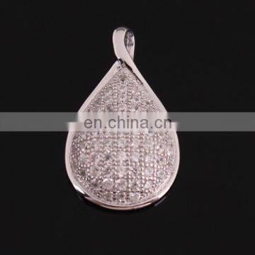 water drop diamond silver necklace