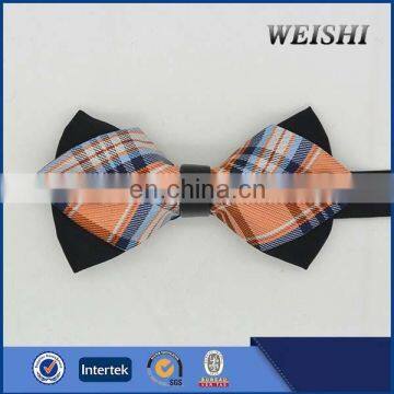 Popular Orange Diamond Scoltland Style Plaid Bow Tie