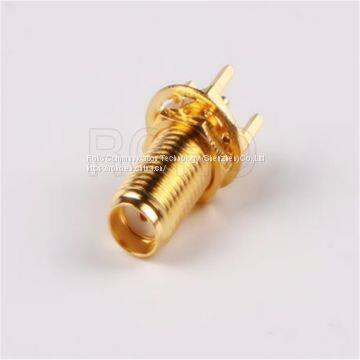 Straight Long Thread RF Coaxial SMA Connector for PCB Mount