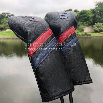 Golf Club Headcover for Wood 1 3 5 ,PU Leather Golf Wood Head Cover photo-3