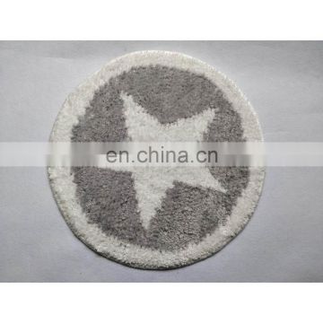 100% polyester soft round floor mat with TPR / Latex back anti slip mat