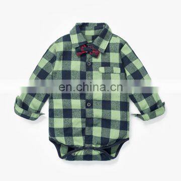 Black and Red Plaid Pattern Full Sleeve Jumpsuit Baby Boy Daily Wear Romper Wholesale photo-3