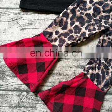 Christmas Baby Girl Clothing Set Christmas Tree Print Leopard Ruffle Pants Kids 2PCS Outfit Tops + Bell-bottomed Pant for 1-5T photo-6