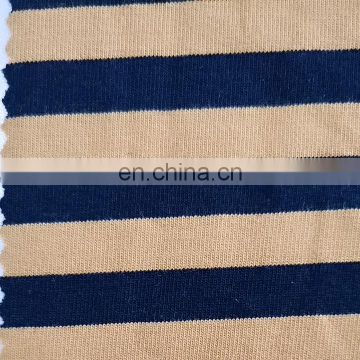 Stock Lot Cotton Spandex Stripe Print Terry Fabric for Garments