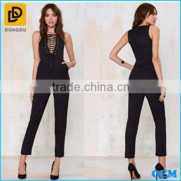 Contemporary New Coming Black Women Lace-Up Jumpsuit